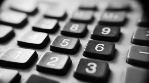Close up of calculator